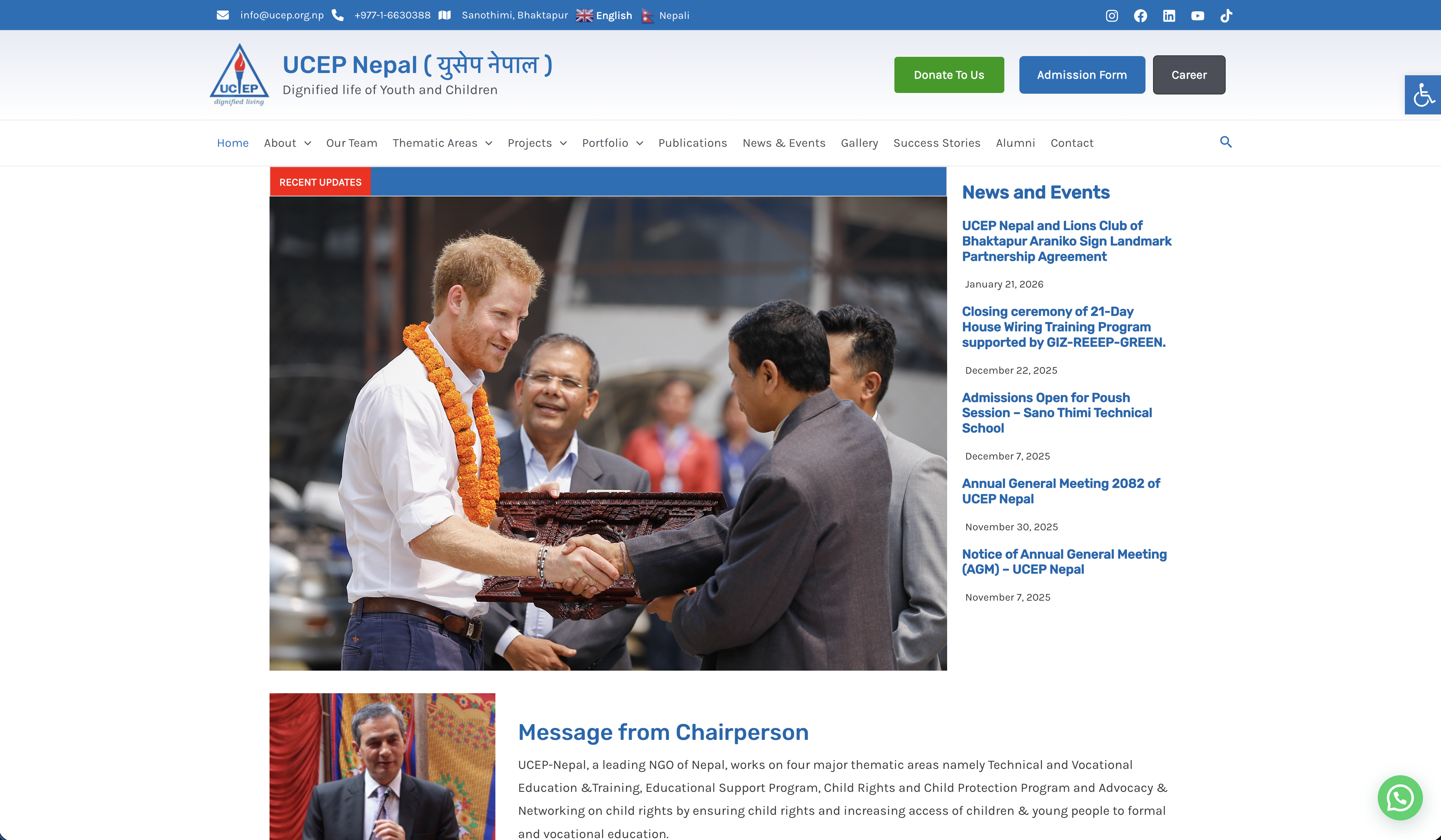 Screenshot of Ucep Nepal project