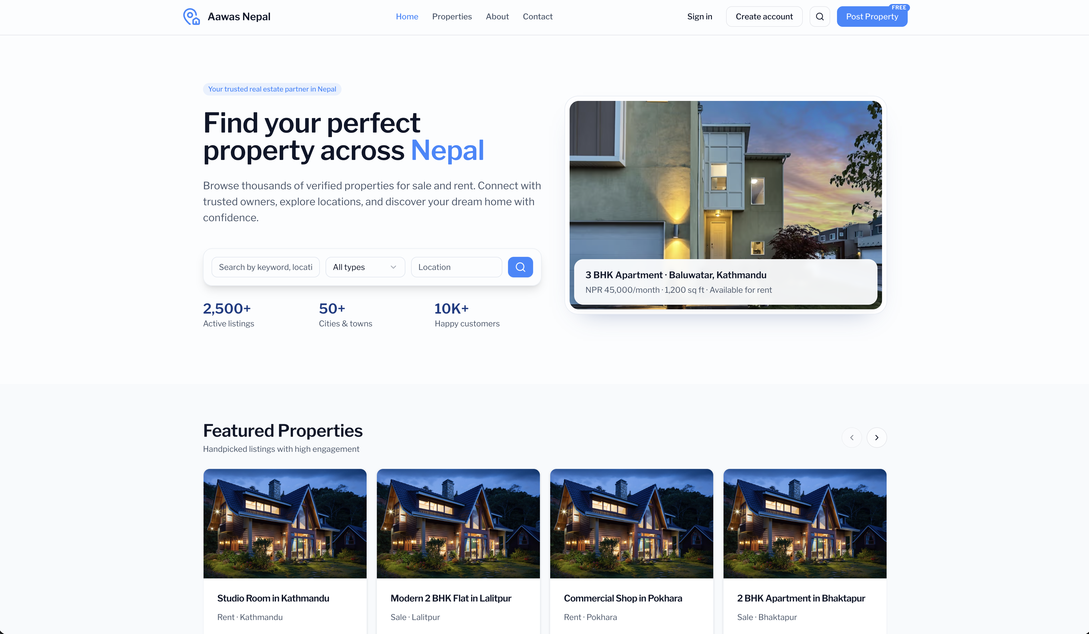 Screenshot of Real Estate project